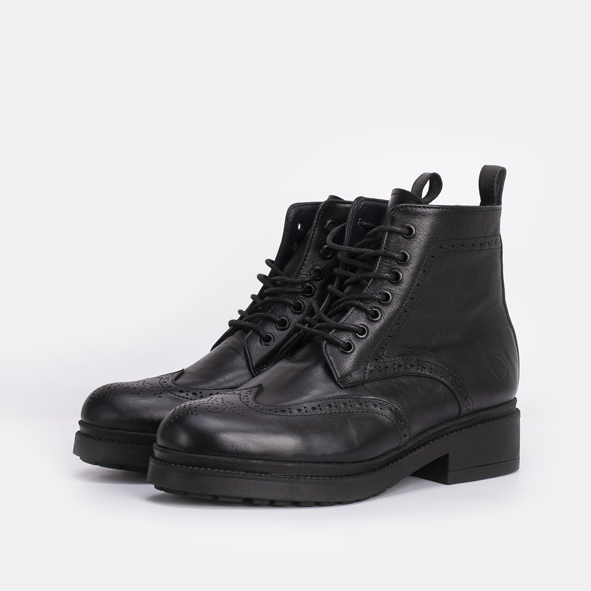 Bottine en cuir Noir-201