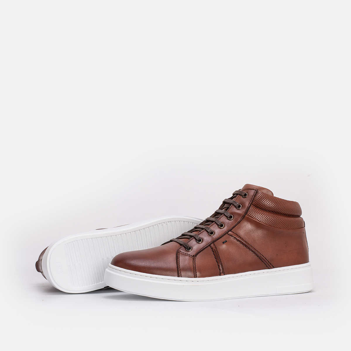 BASKET CUIR TABAC 8278