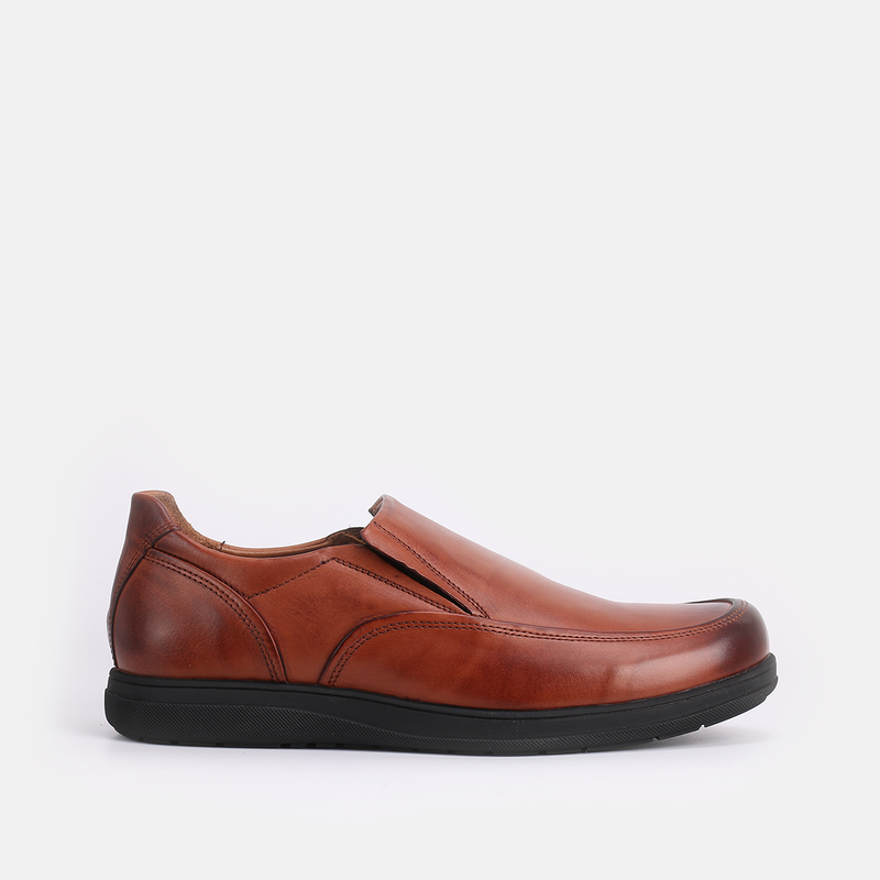 Confort - Chaussure en Cuir Tabac