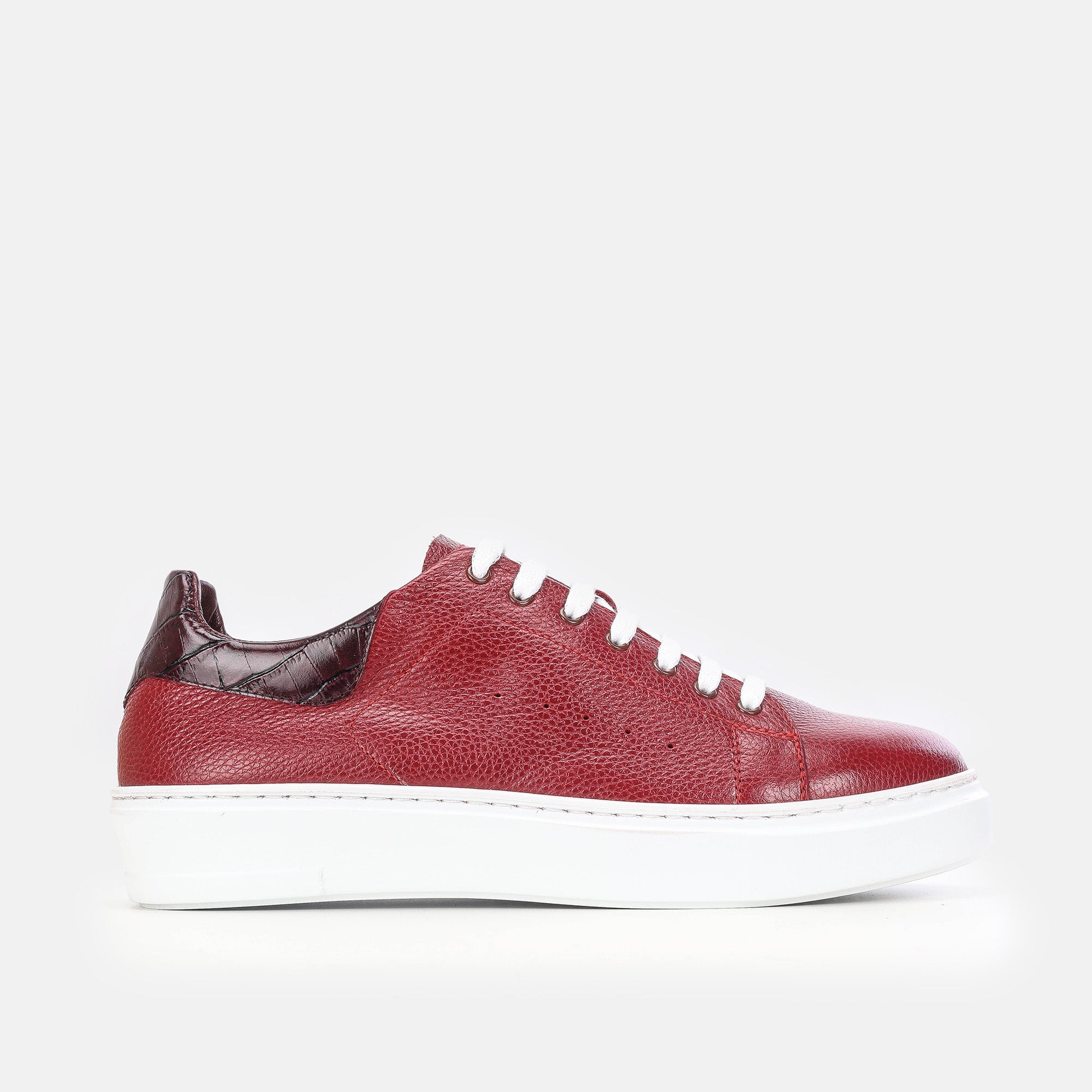 Odine en cuir grenat