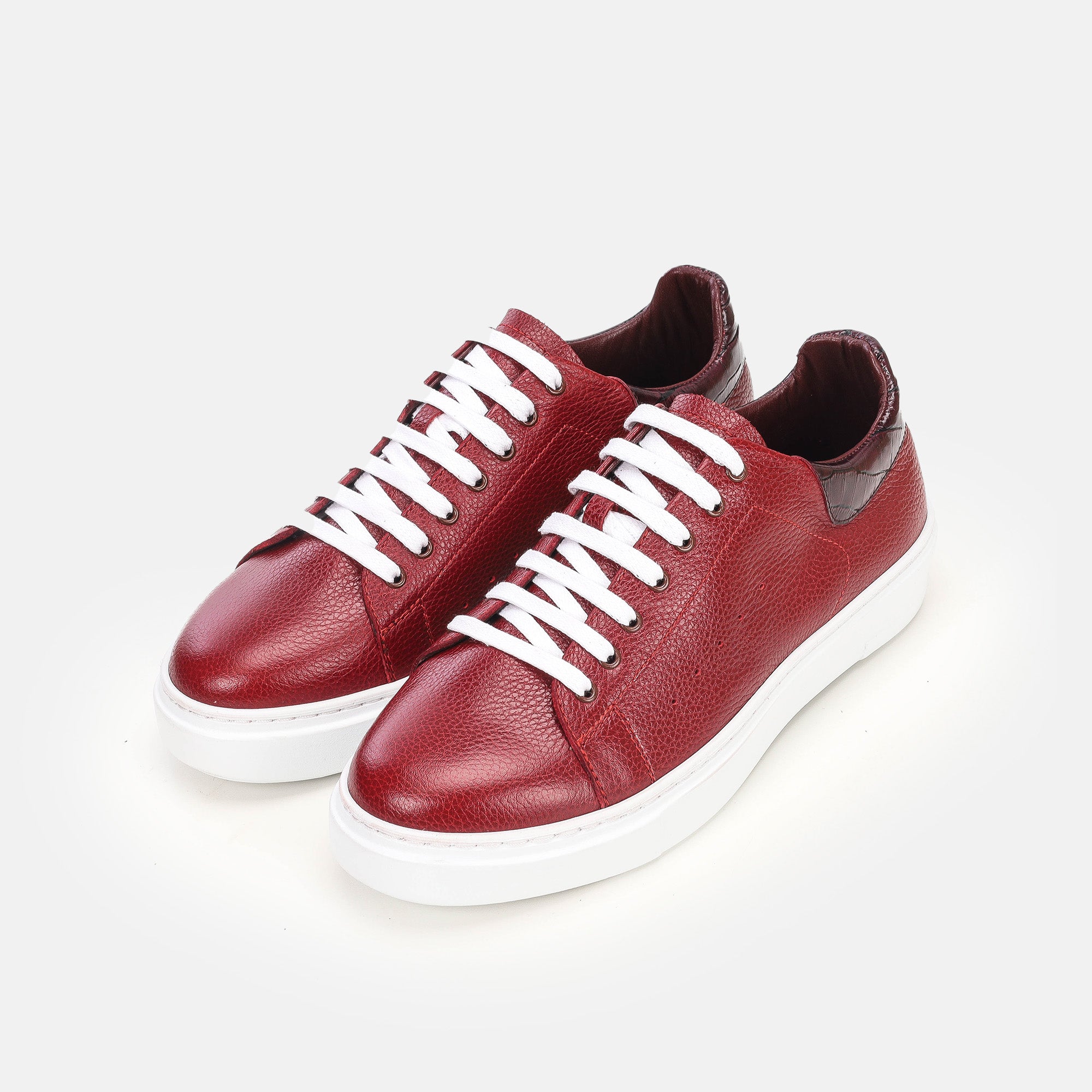 Odine en cuir grenat
