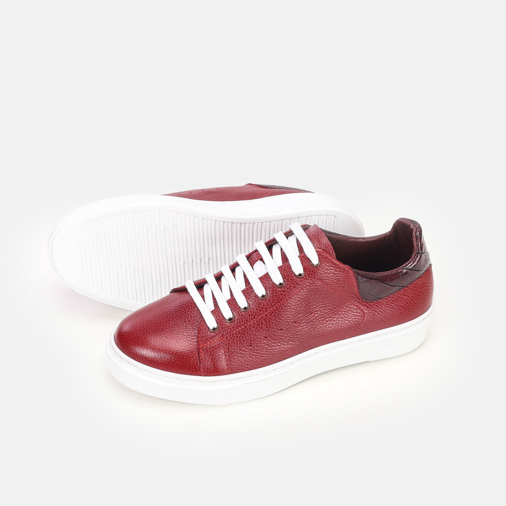 Odine en cuir grenat