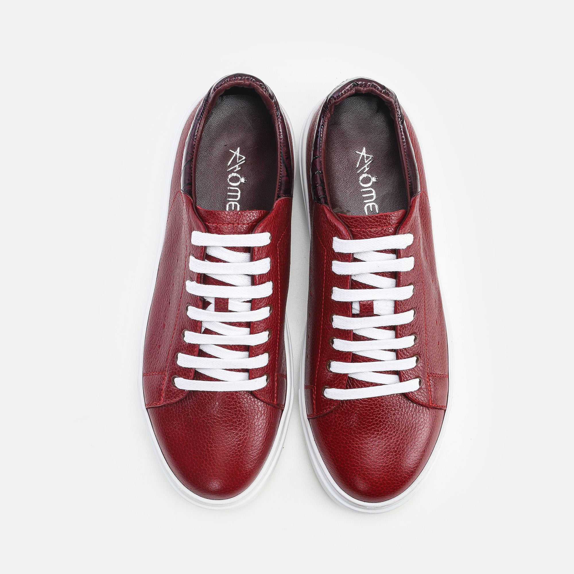 Odine en cuir grenat
