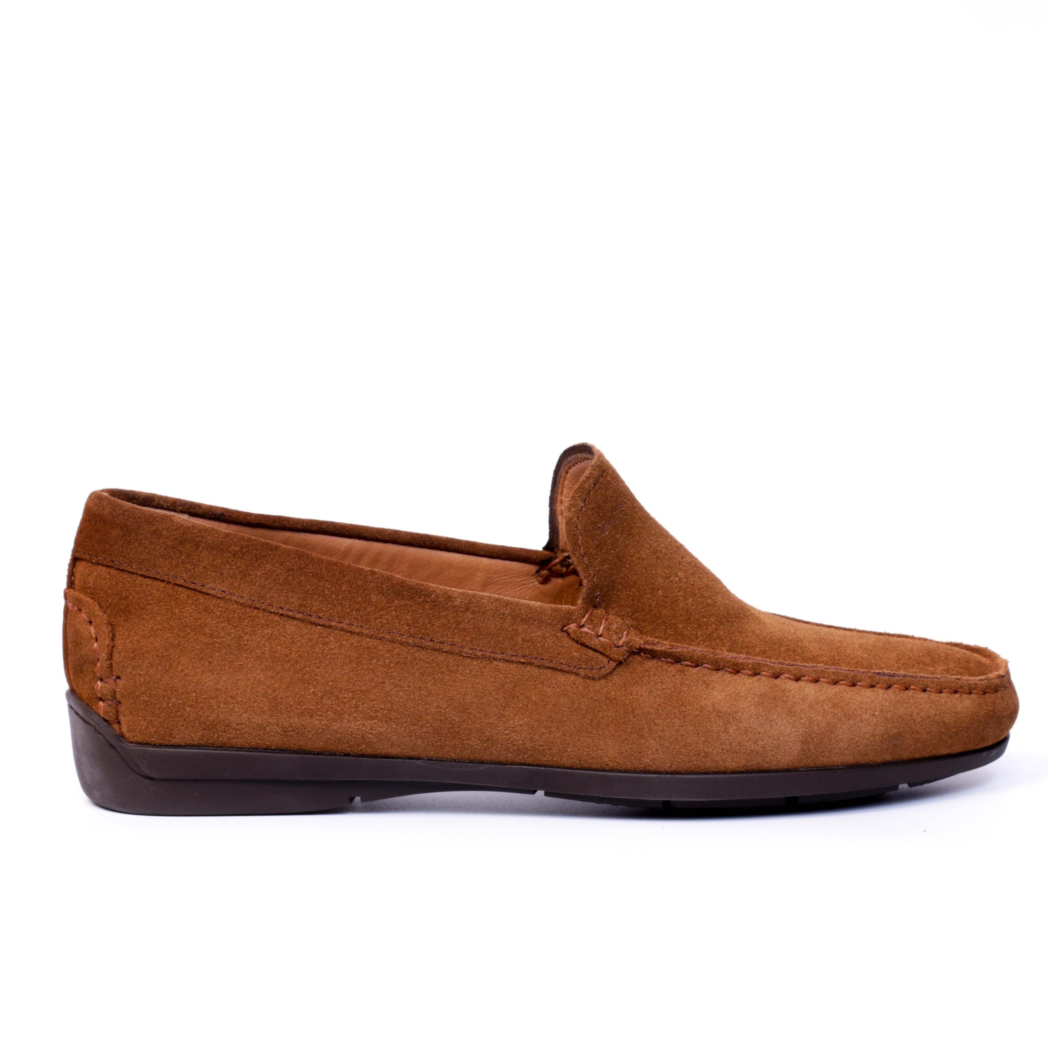 046 Mocassin en Daim Marron