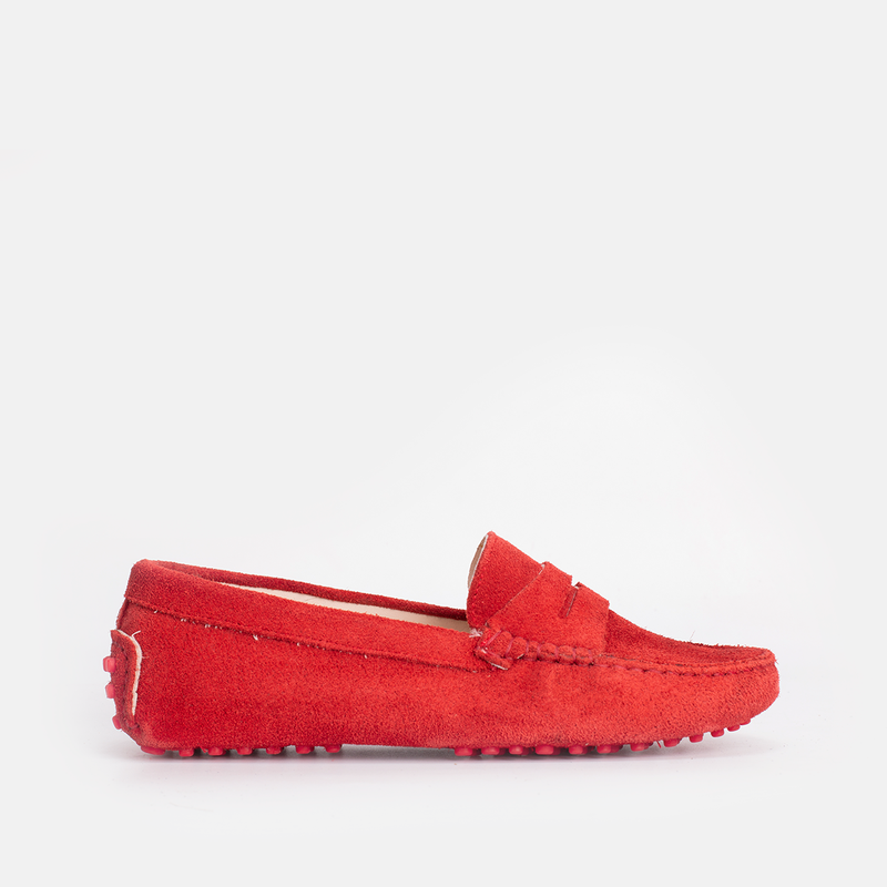 Smile Mocassin en Daim Rouge