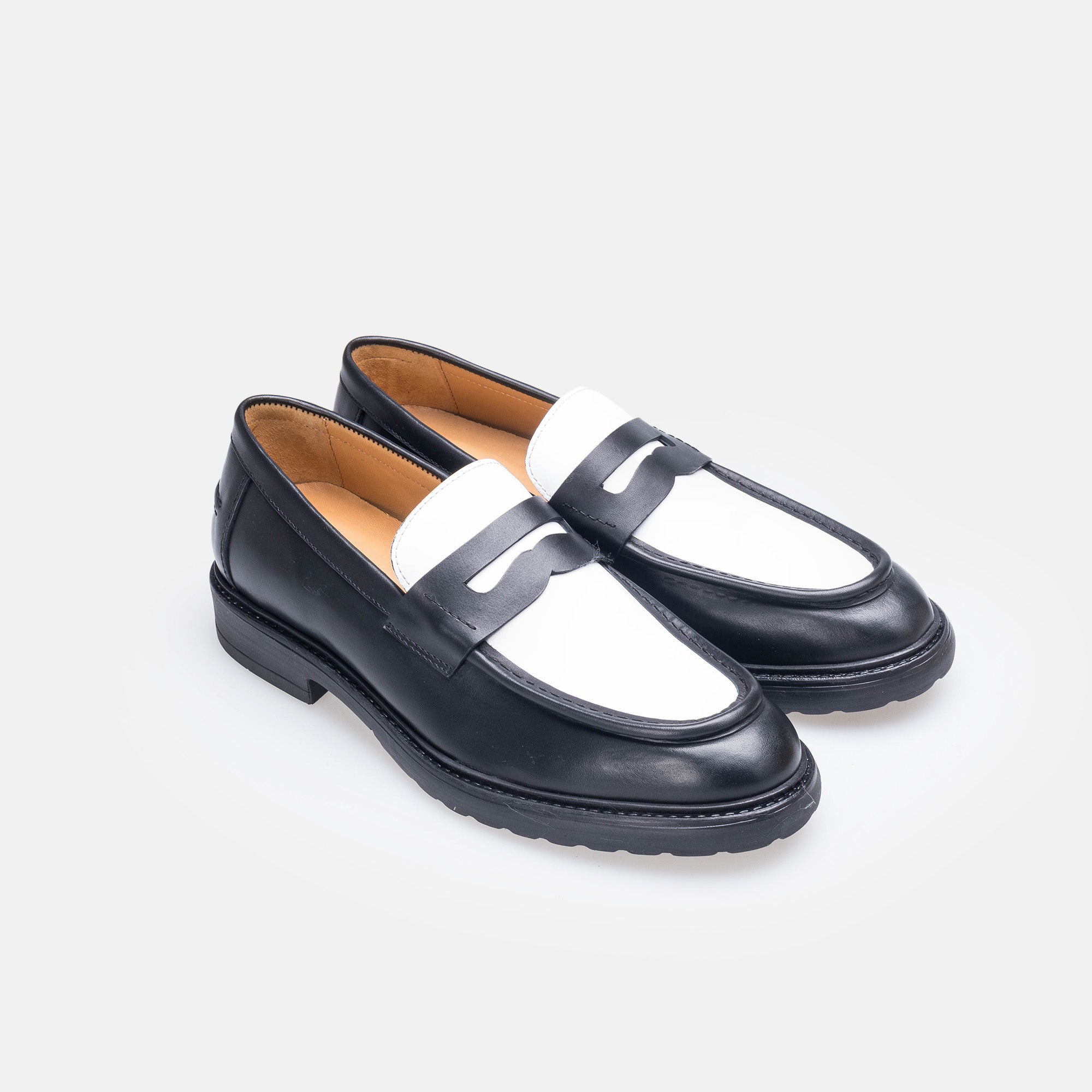 NAPOLI EN CUIR NOIR & BLANC