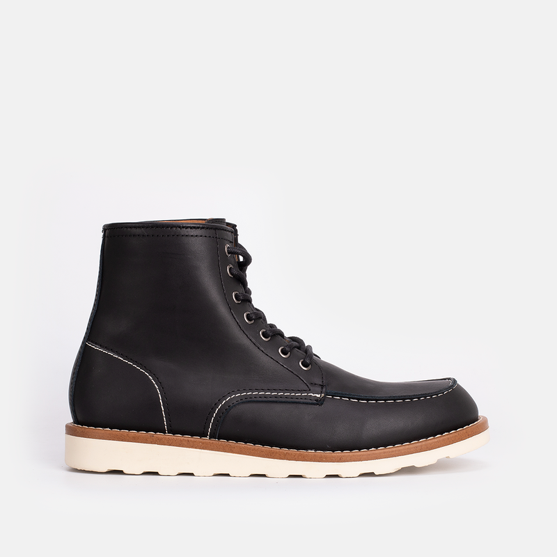 Classic Moc Toe en Cuir Noir