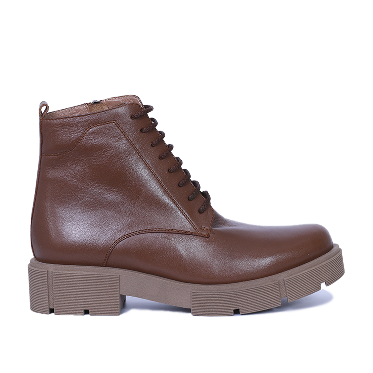 MENNAGIO - BOTTINE EN CUIR TABAC