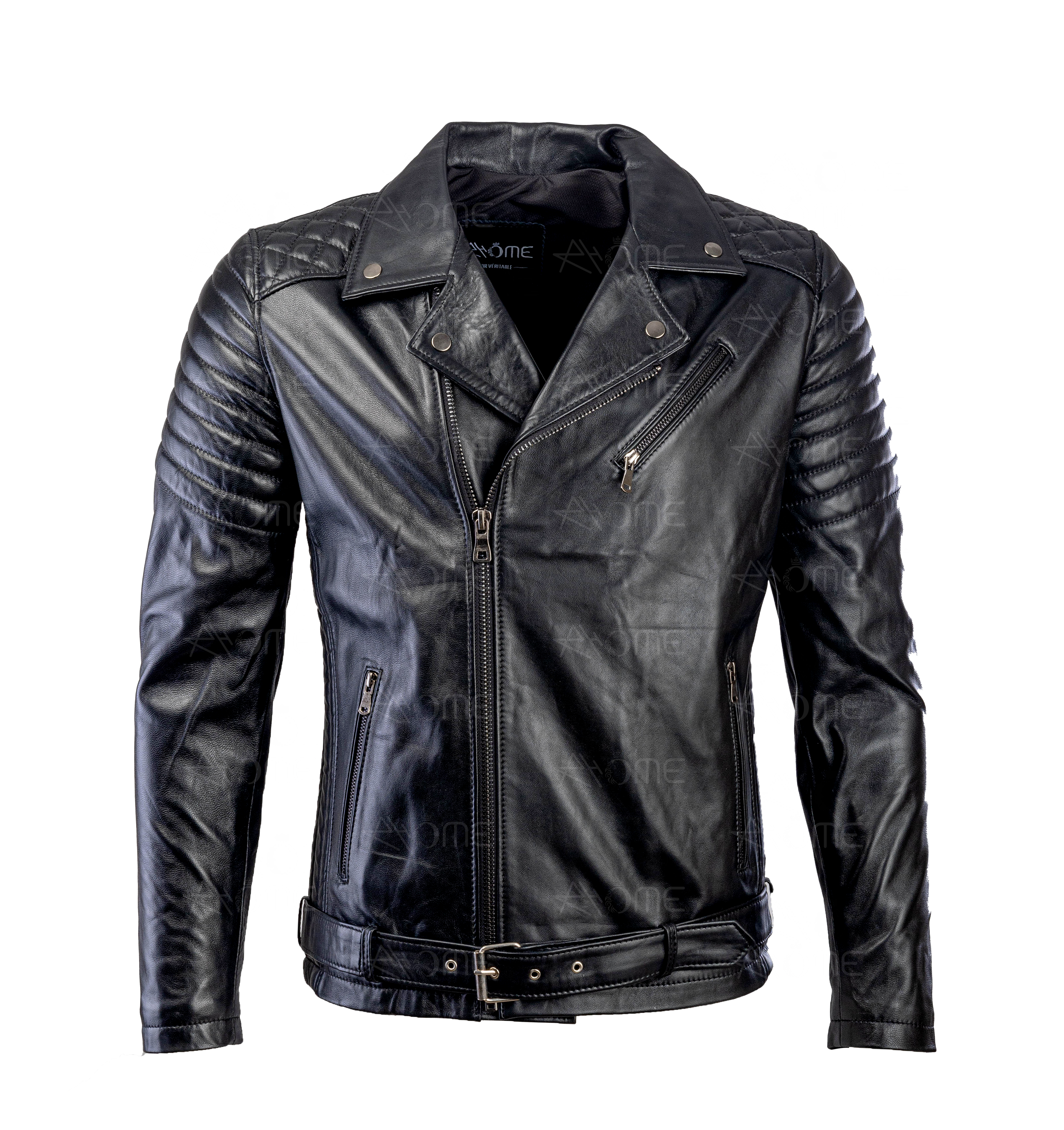 PERFECTO avec ceinture en cuir Noir
