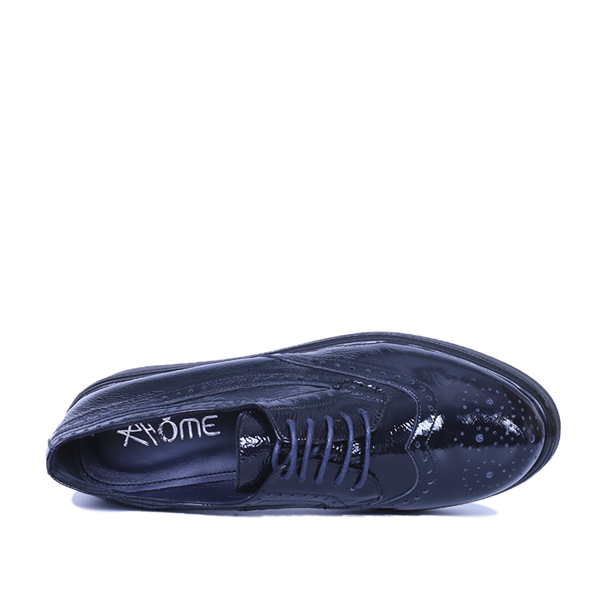 PINAR EN CUIR BRILLANT BLEU NUIT