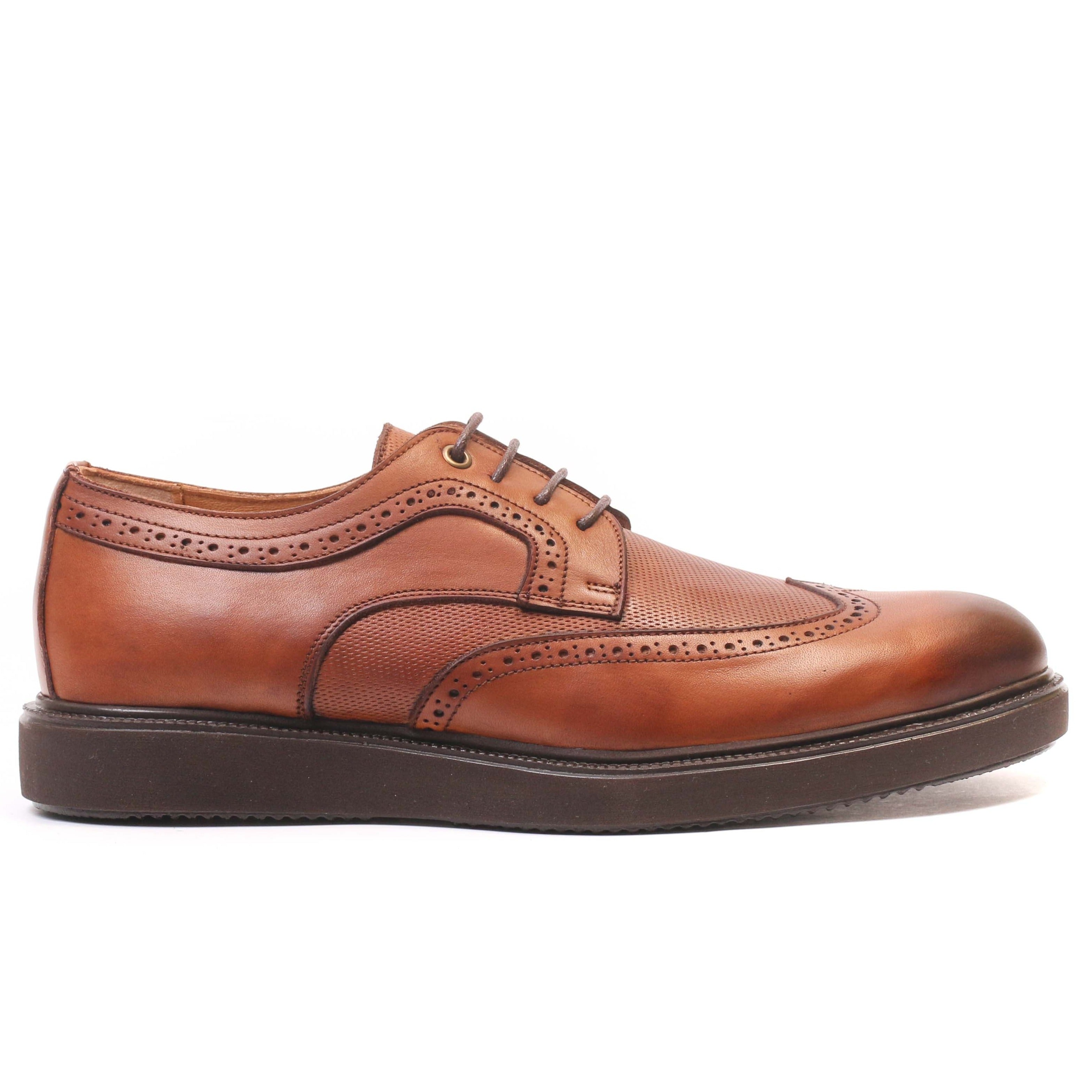 Chaussure en Cuir Tabac-054