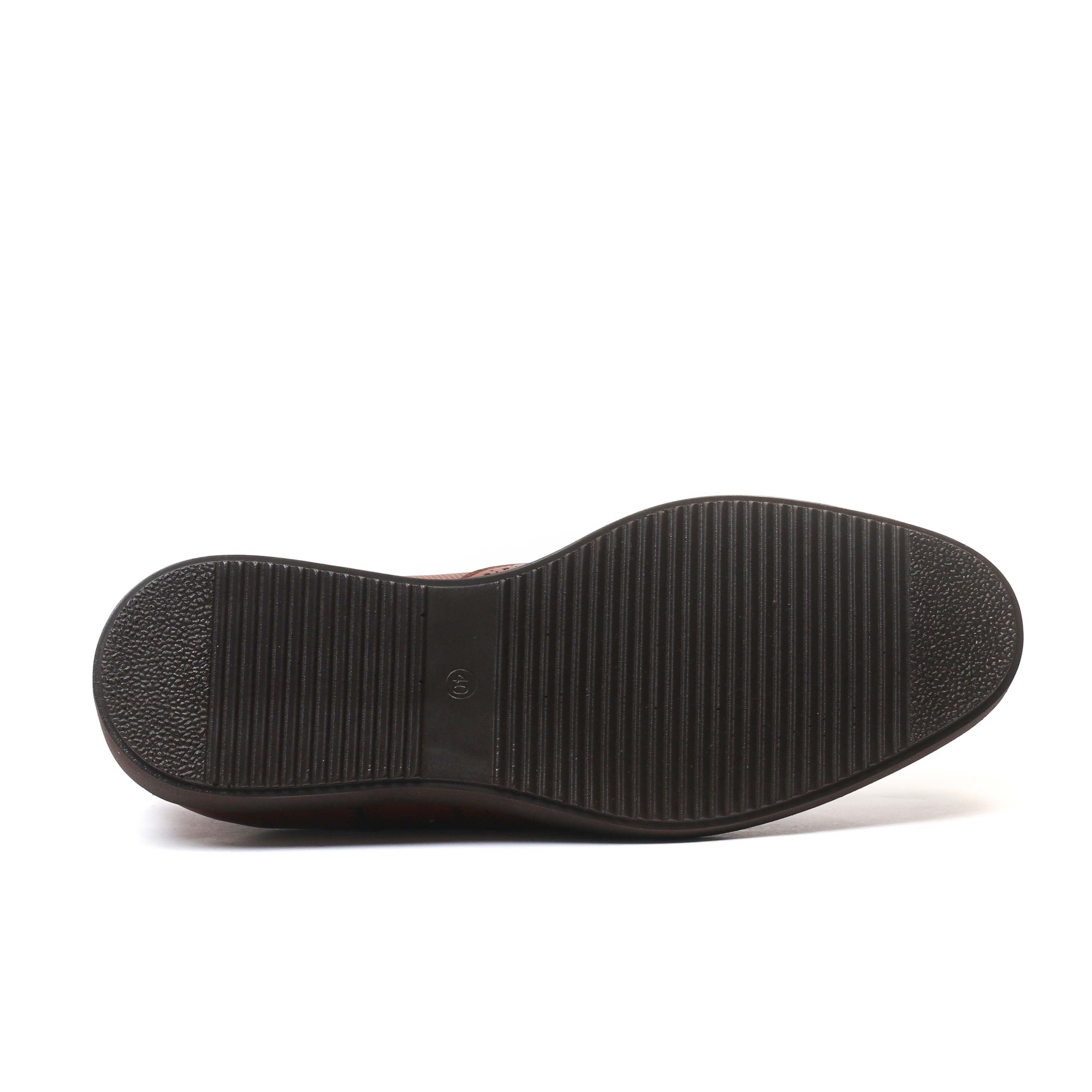 Chaussure en Cuir Tabac-054