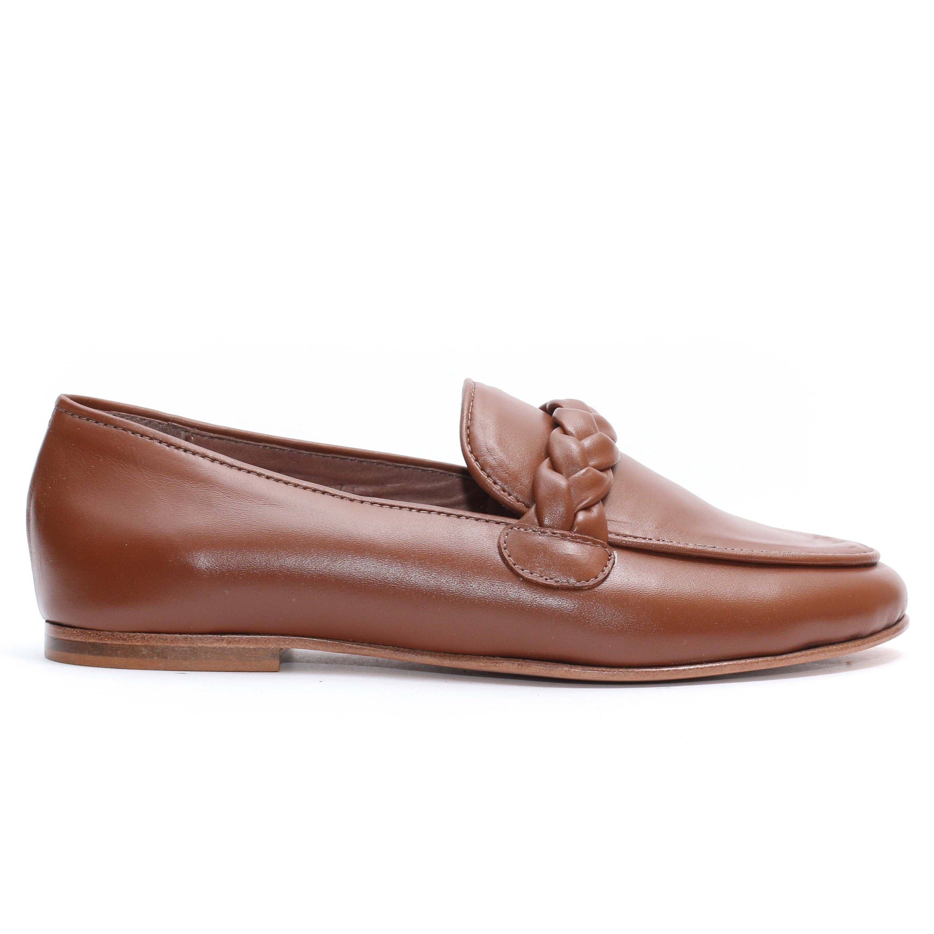 Ballerines en cuir Tabac 031