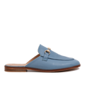 Mules en Cuir bleu ciel 003