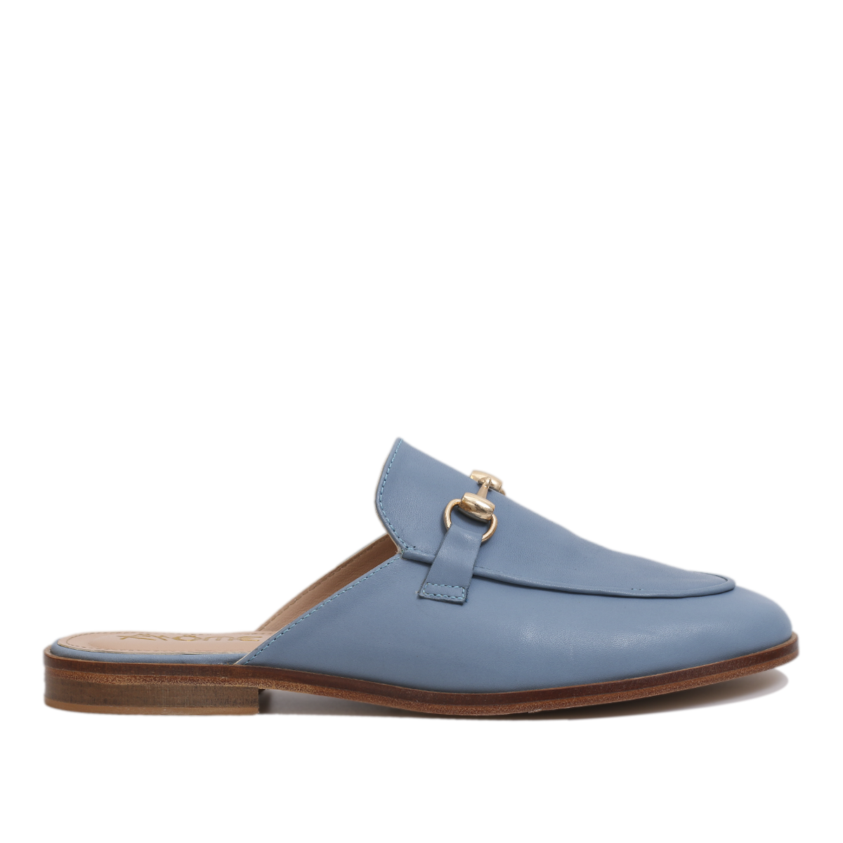 Mules en Cuir bleu ciel 003