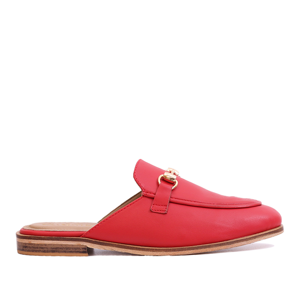 Mules en Cuir rouge 003