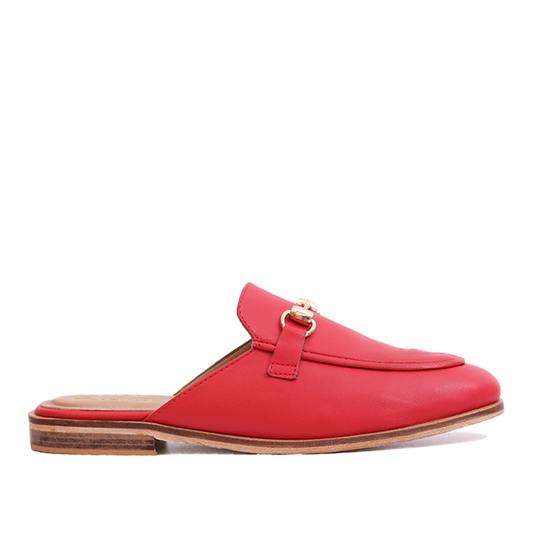 Mules en Cuir rouge 003