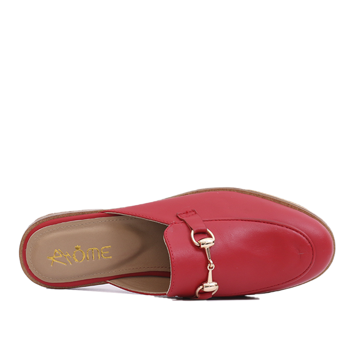 Mules en Cuir rouge 003