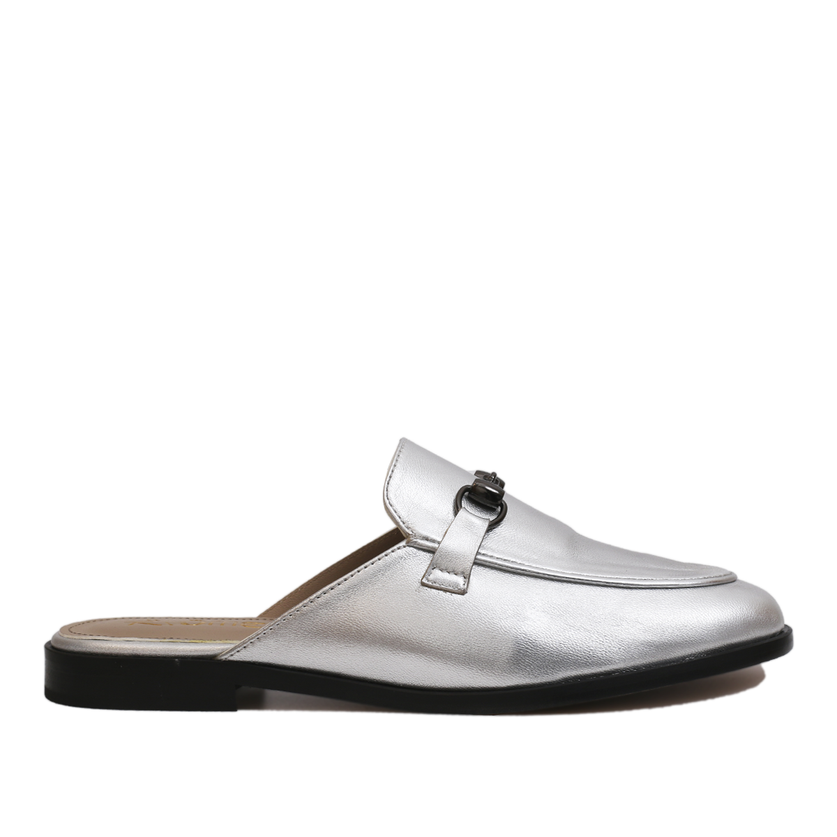 Mules en Cuir argenté 003