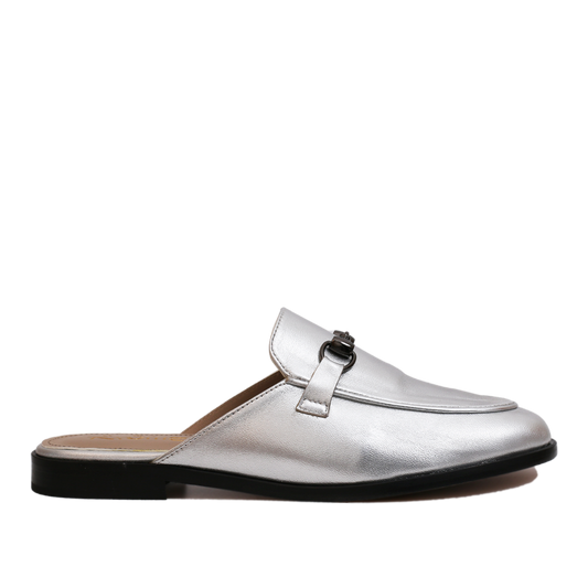 Mules en Cuir argenté 003