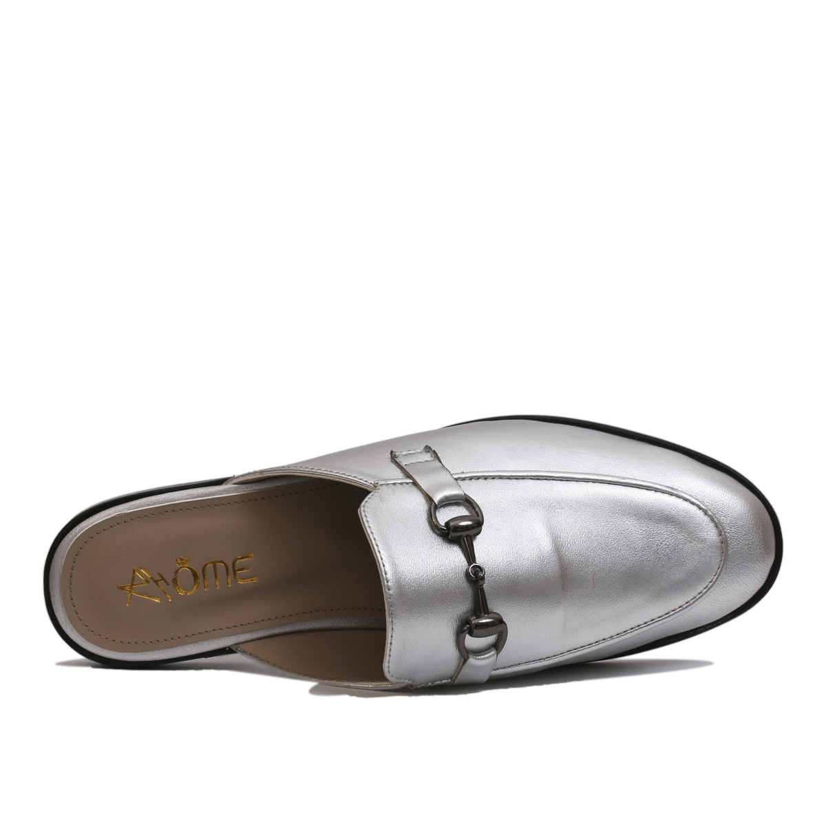 Mules en Cuir argenté 003