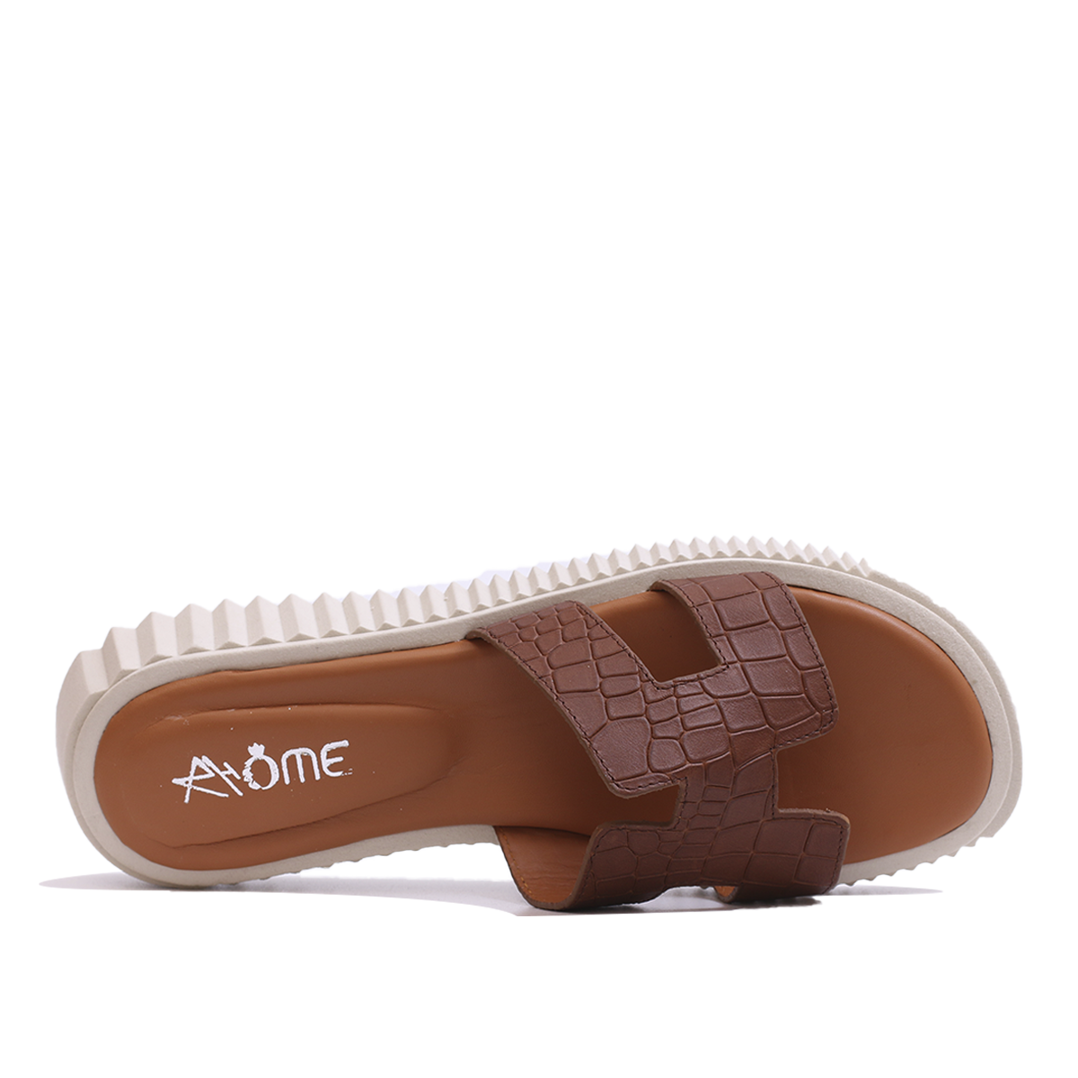 011 SANDALES EN CROCO TABAC