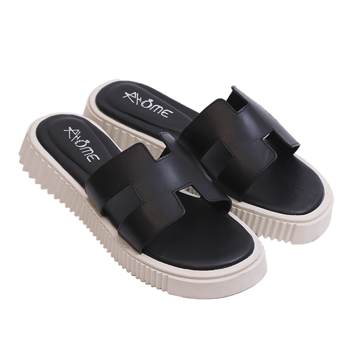 011 SANDALES EN CUIR  NOIR