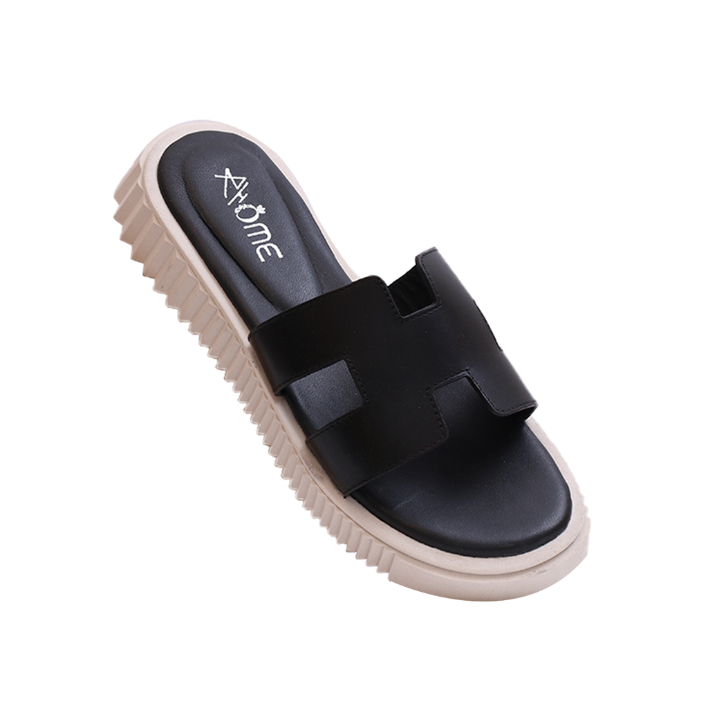 011 SANDALES EN CUIR  NOIR