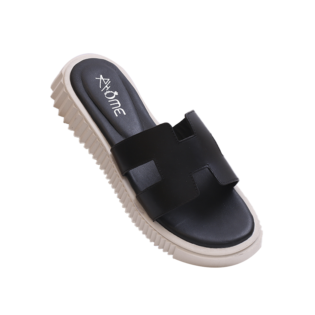 011 SANDALES EN CUIR  NOIR
