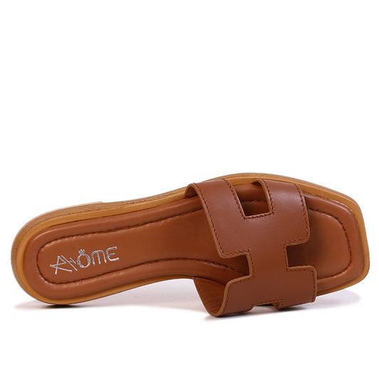 016 SANDALES EN CUIR TABAC