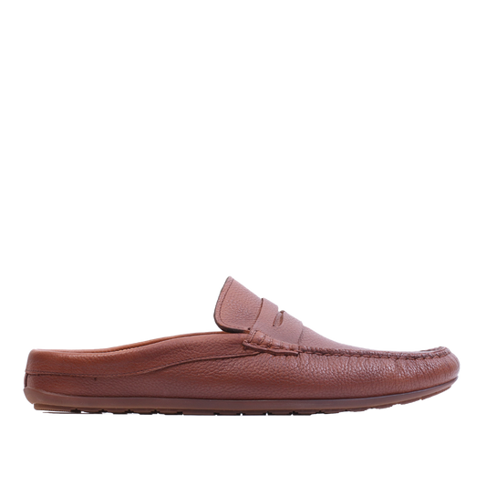 020  mocassin-style mule en cuir Marron