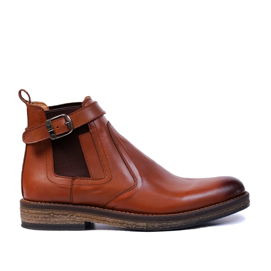 Bottine en cuir Marron-071