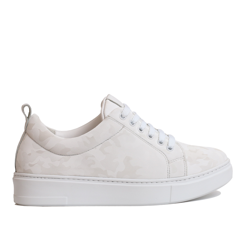 Baskets cuir camouflage Blanc 073