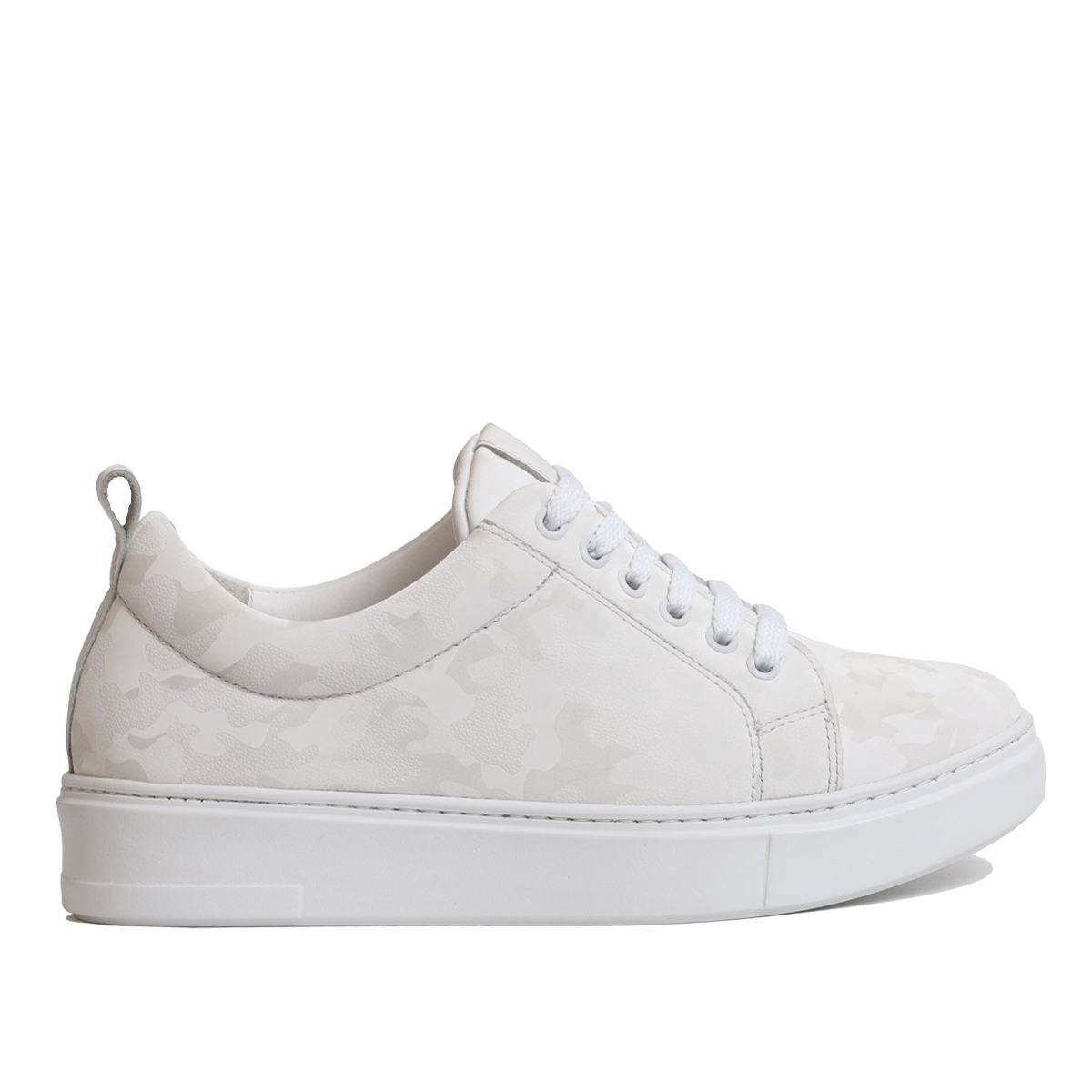 Baskets cuir camouflage Blanc 073