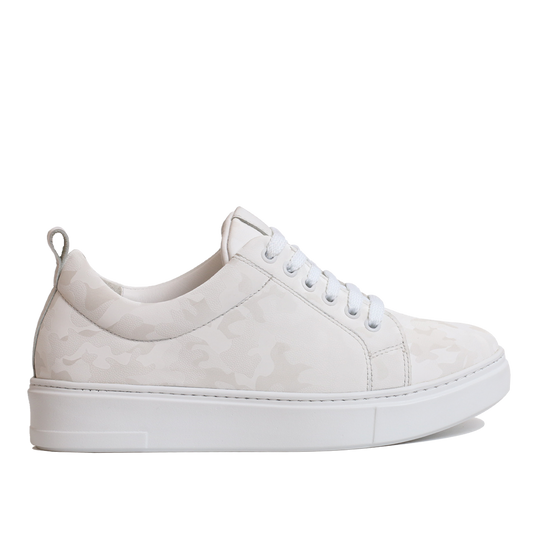 Baskets cuir camouflage Blanc 073