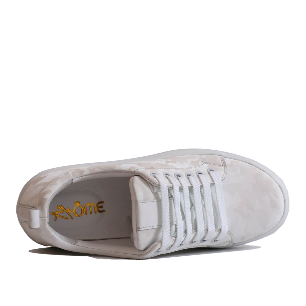 Baskets cuir camouflage Blanc 073