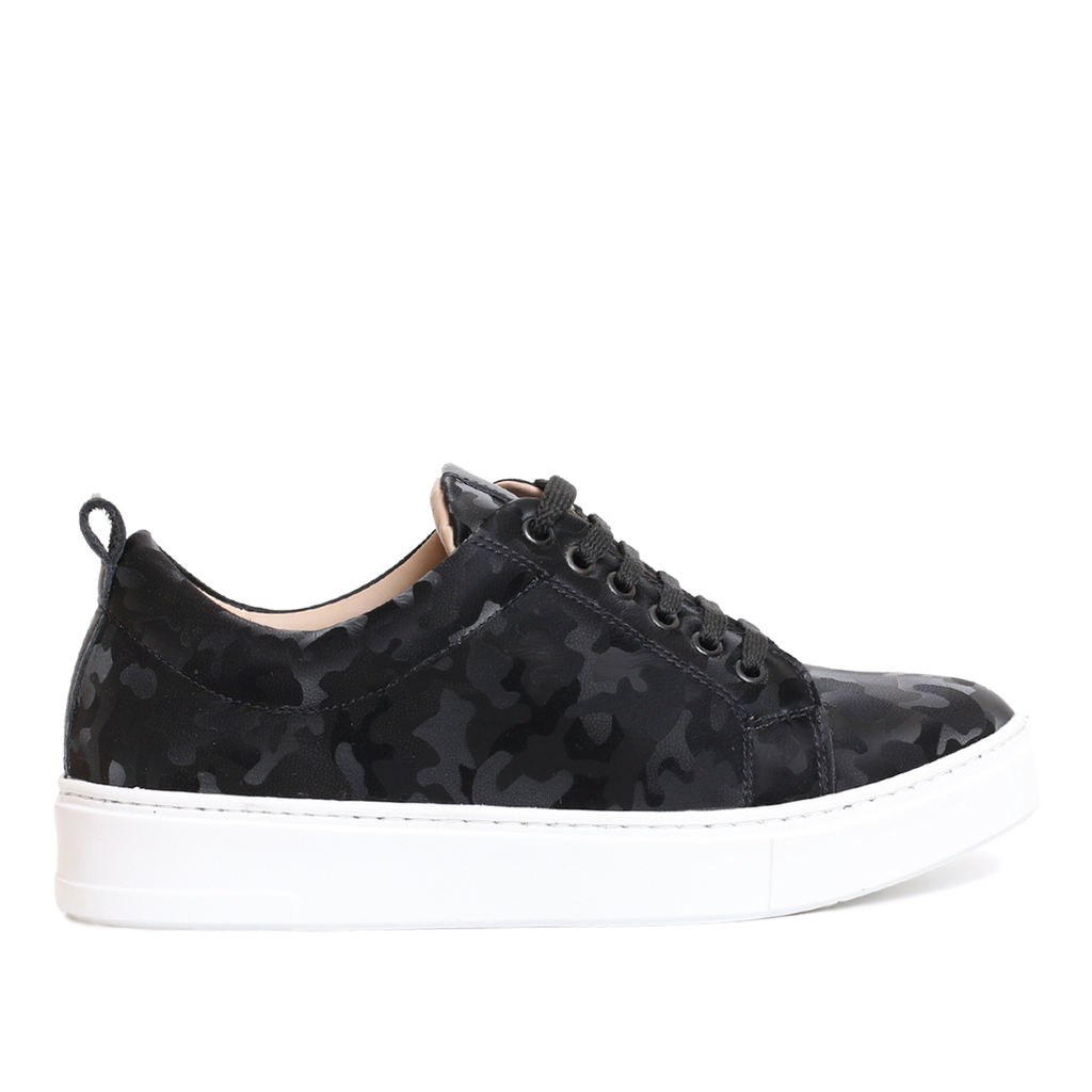 Baskets cuir camouflage noir  073