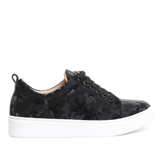 Baskets cuir camouflage noir  073