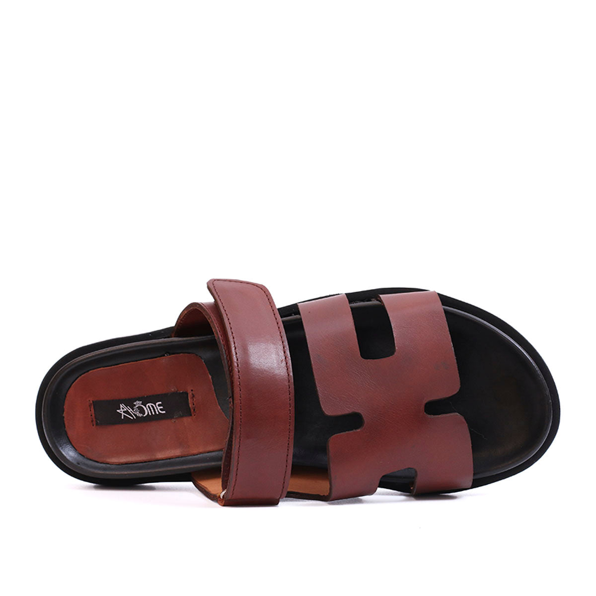 091 Sandales cuir marron