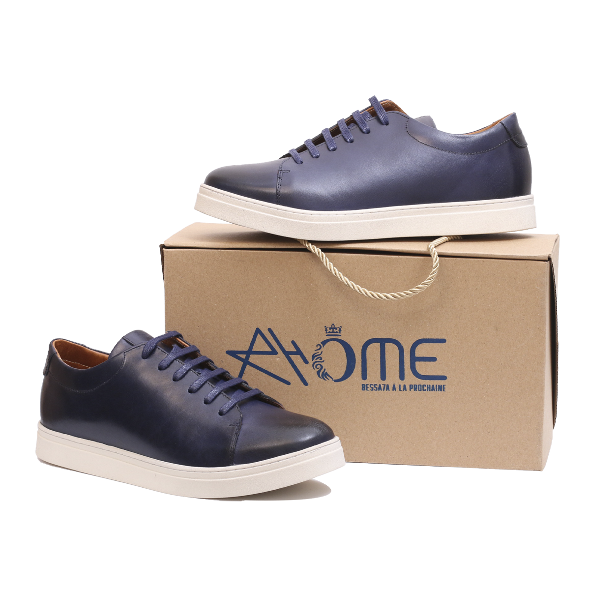 BASKET CUIR BLEU 08
