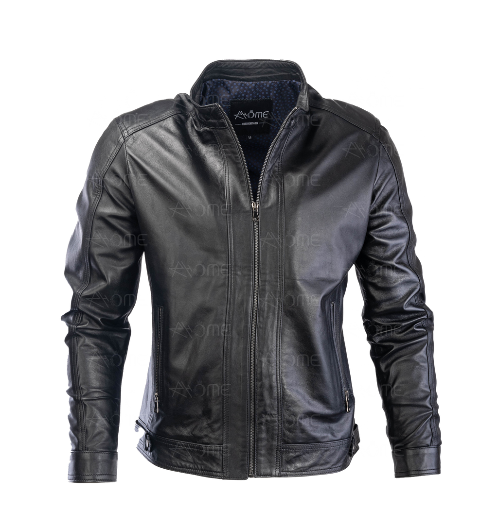 Blouson en cuir  Noir 1212