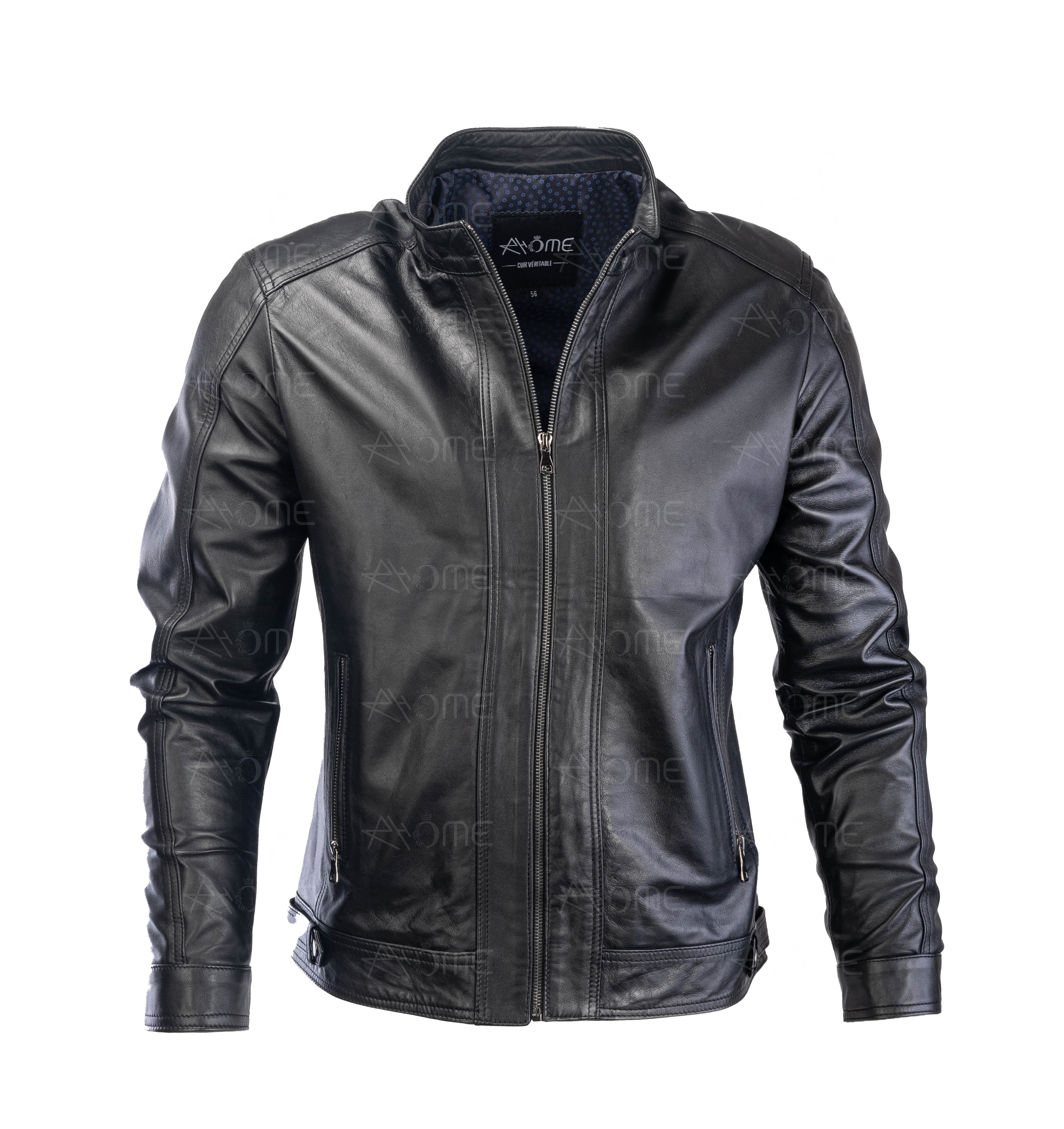 Blouson en cuir  Noir 1212