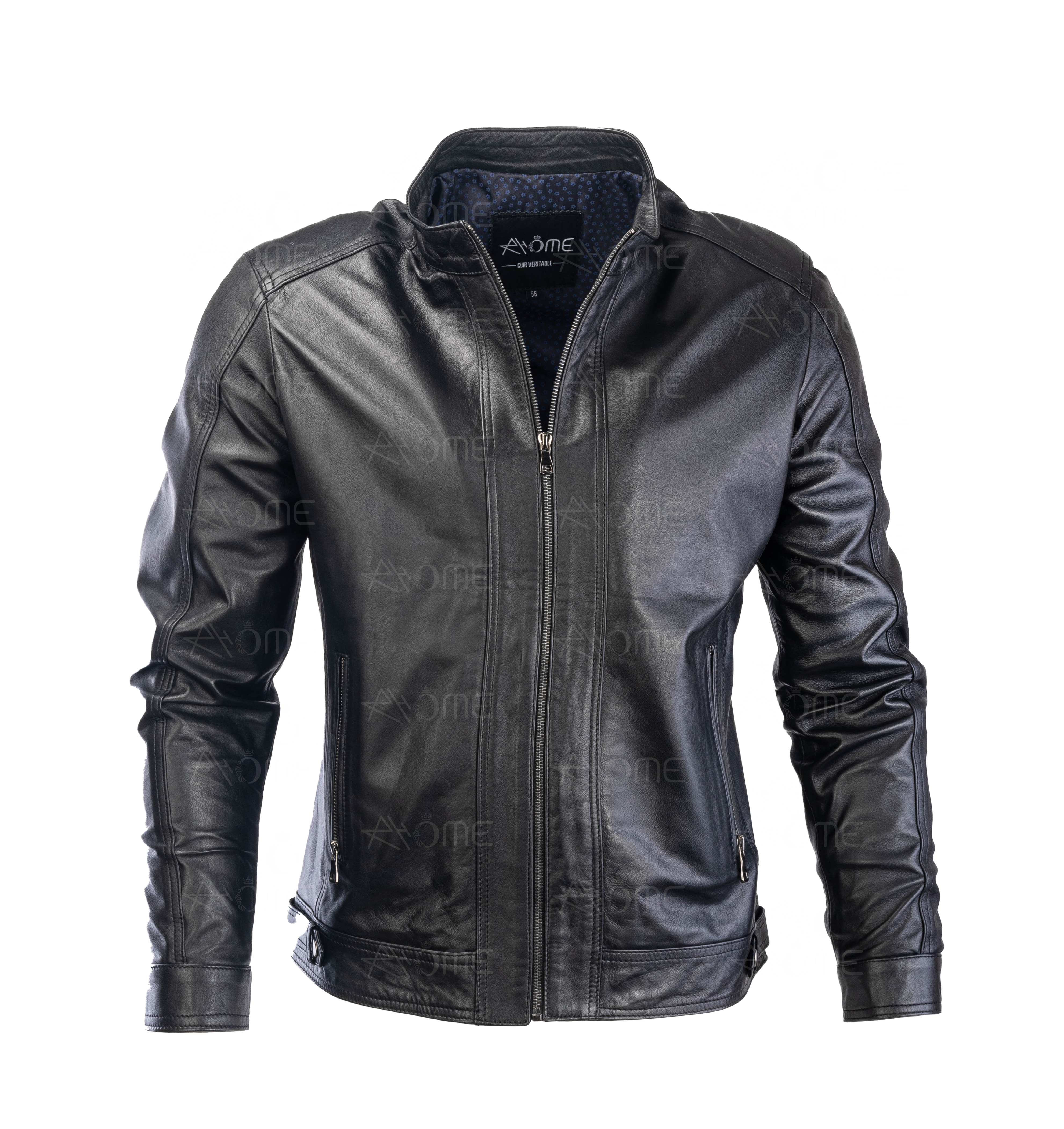 Blouson en cuir  Noir 1212