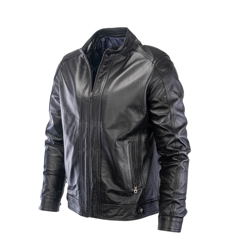 Blouson en cuir  Noir 1212