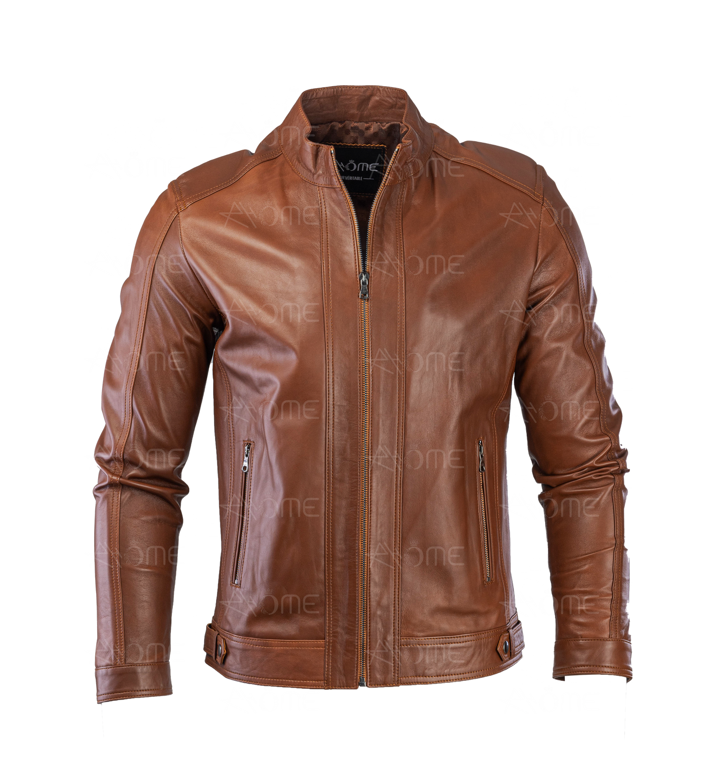 Blouson en cuir  Tabac 1212