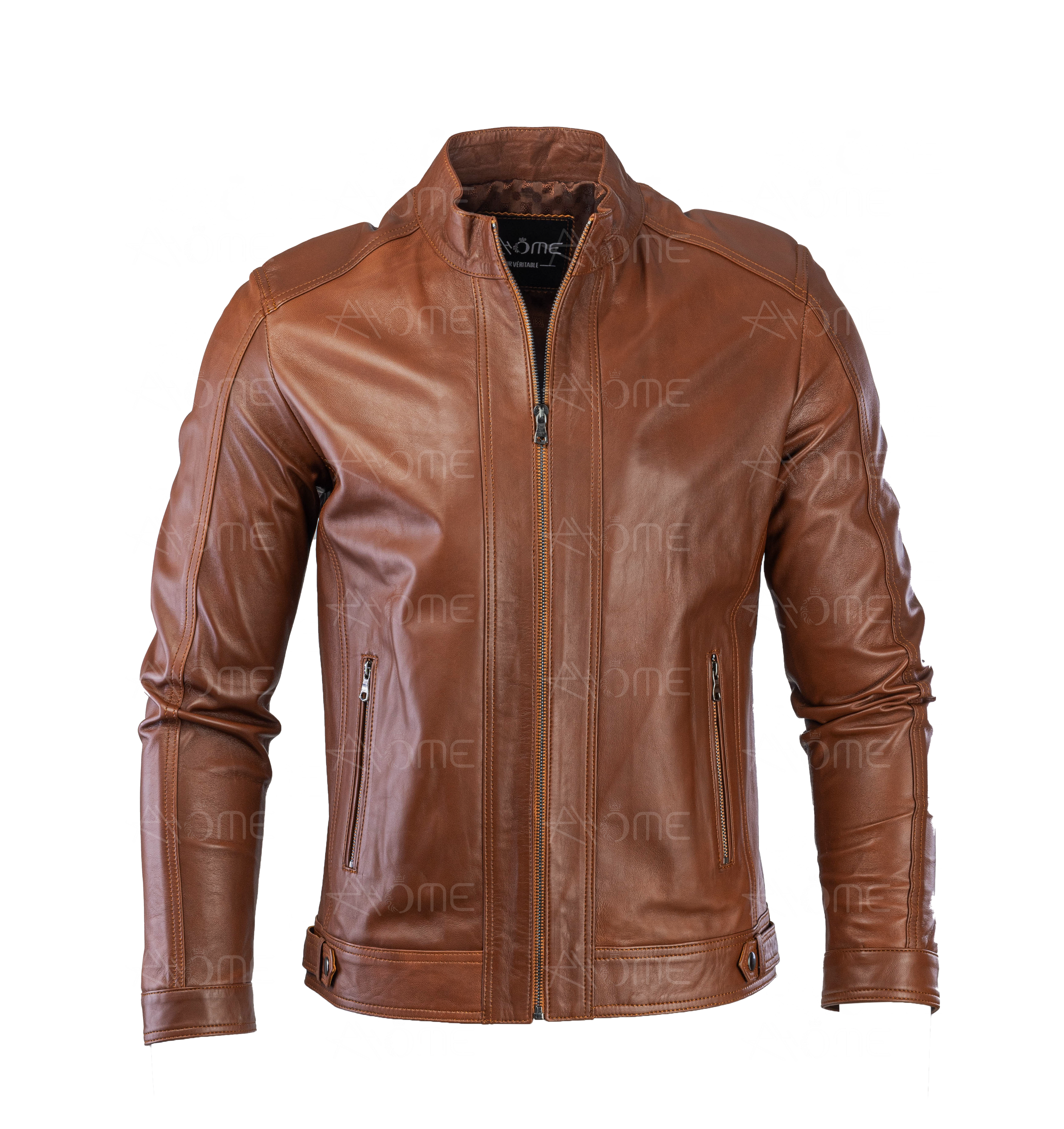 Blouson en cuir  Tabac 1212