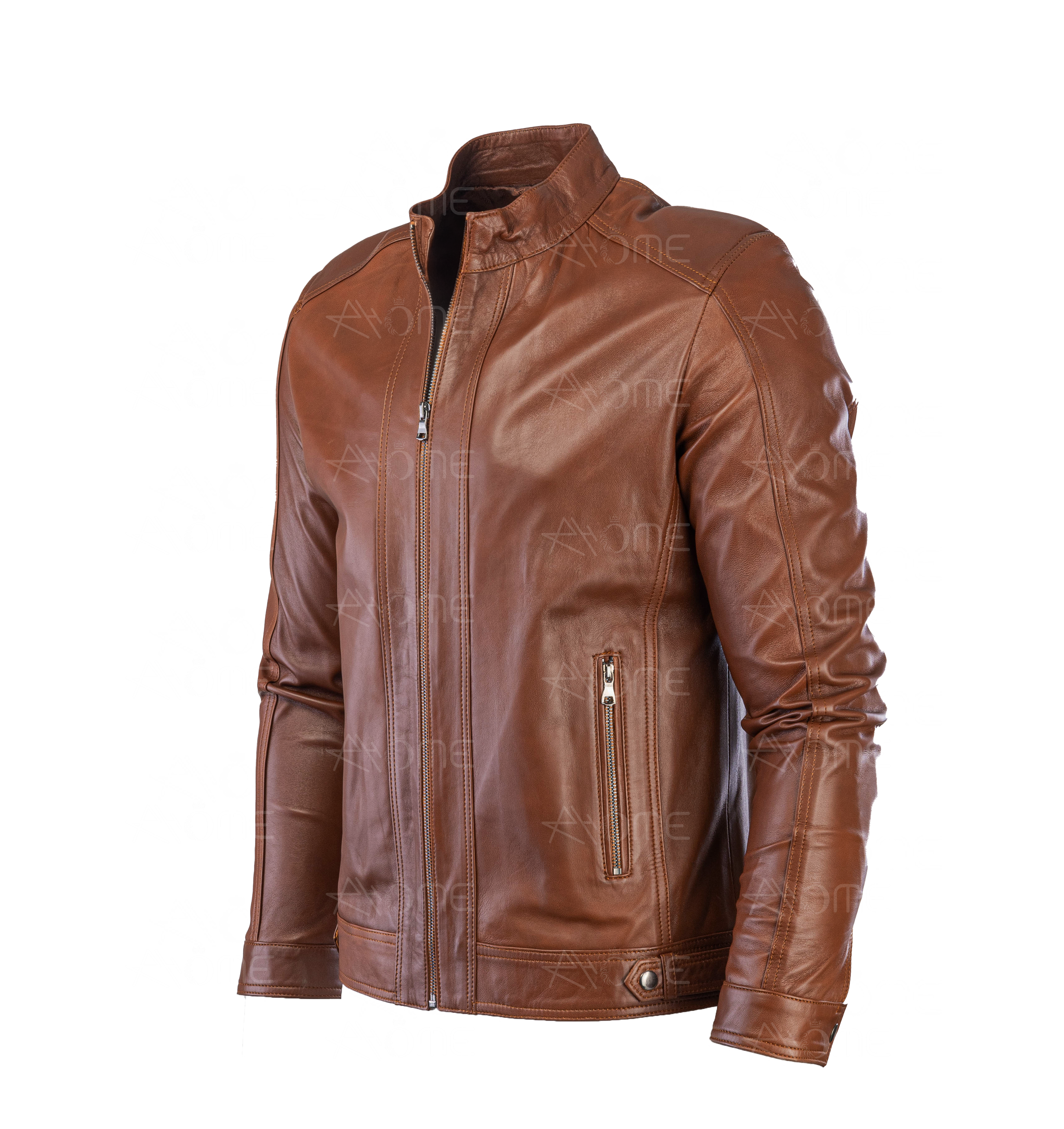 Blouson en cuir  Tabac 1212