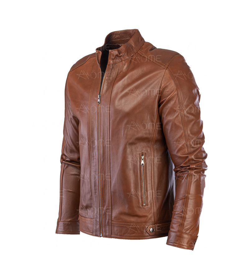 Blouson en cuir  Tabac 1212
