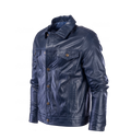 Blouson en cuir bleu marine 1222