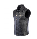 Gillet en cuir noir 1222